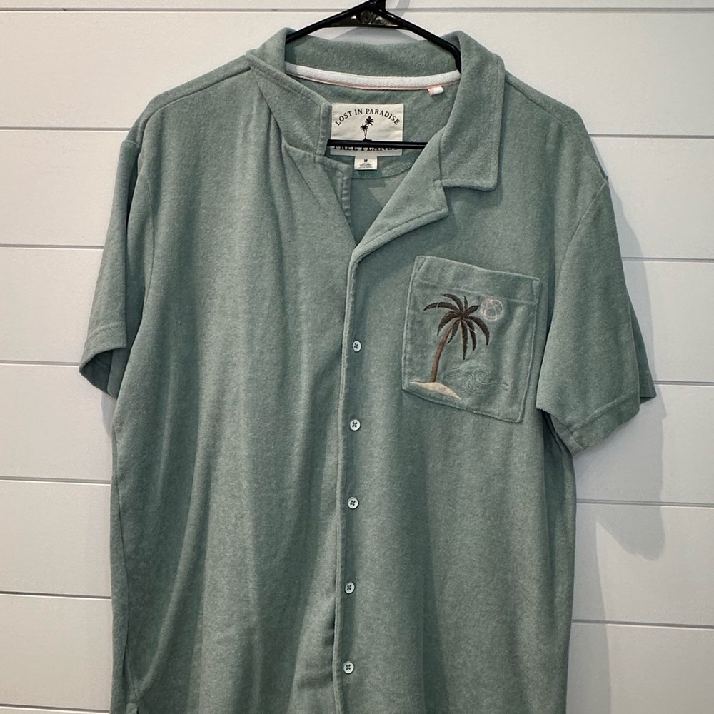 Green Men's TerryCloth Shirt